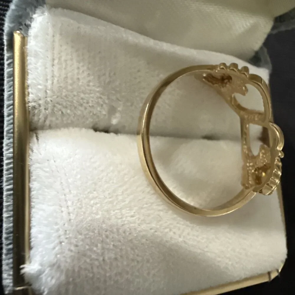 VTG NOS 10k Black Hills Gold Ring Sz 7 Heart & Leaf Design Pink/Green/Yellow 1.9